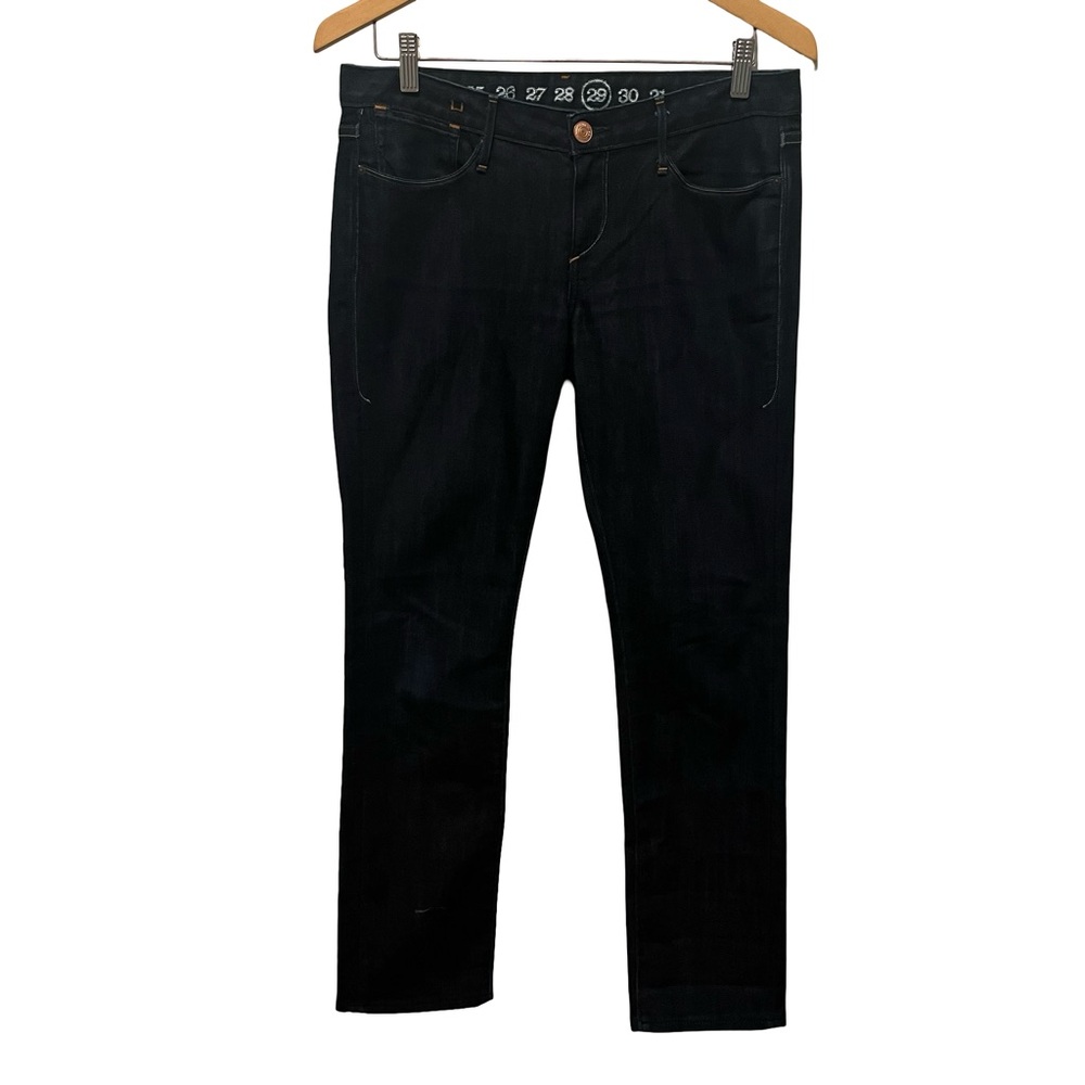 Anthropologie Earnest Sewn Dark Wash Denim Harlan Straight Leg Jeans - Size 29 - Picture 2 of 10